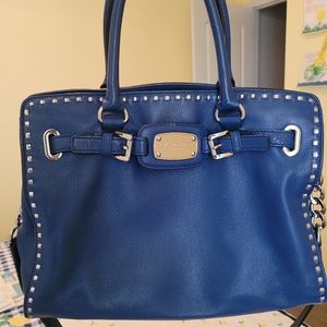 Michael Kors Blue Leather Studded Handbag